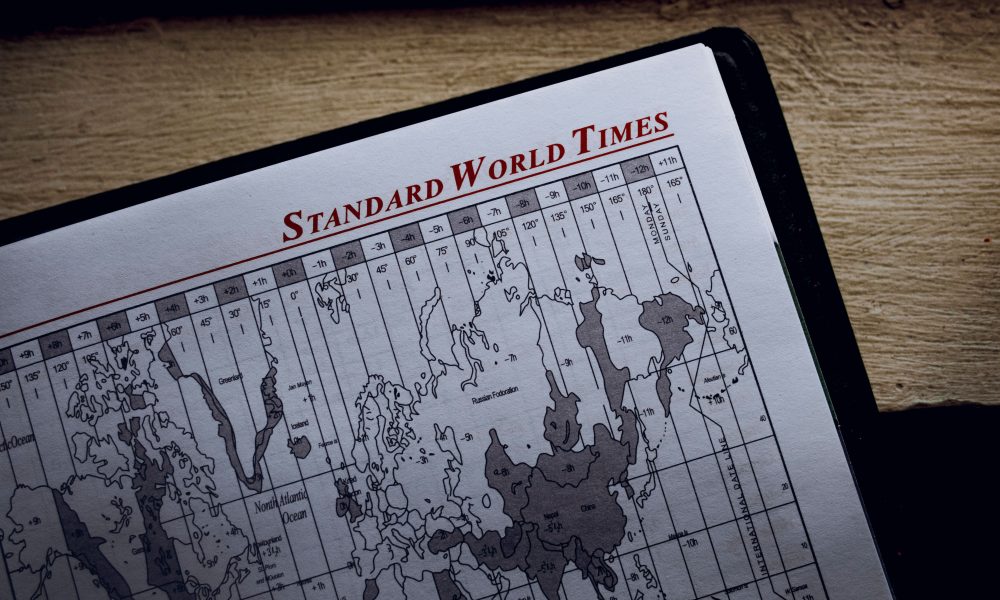 Standard world times title in diary with illustration