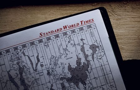 Standard world times title in diary with illustration